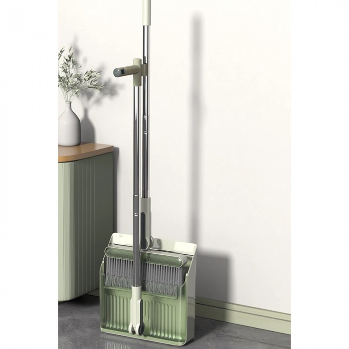 Set Matura si Faras cu Coada Flippy, cu Dinti de Pieptene pentru Curatare Matura, rotativ, pliabil, detasabil, Otel inoxidabil si Polipropilena, 99 x 30 cm Verde [2]
