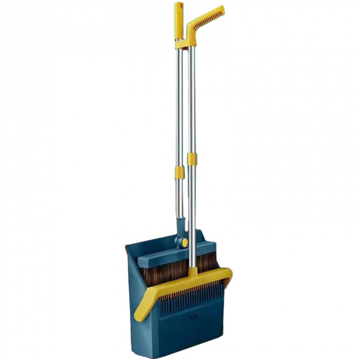 Set Matura si Faras cu Coada Flippy, cu Dinti de Pieptene pentru Curatare Matura, rotativ, pliabil, detasabil, Otel inoxidabil si Polipropilena, 99 x 30 cm Albastru [1]
