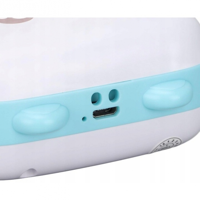 Set Mini Imprimanta Foto Portabila, Flippy, Include: 1x Set de Markere, 5x Role de Hartie Termica, 5x Role Hartie Adeziva, Incarcare USB, Bluetooth, Print Alb-Negru, Model Ursulet, Alb/Albastru [8]