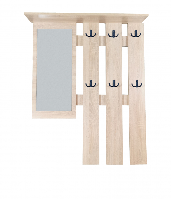 Set mobilier hol Filio, stejar alb cu usi albe, 90x22x116 cm [3]