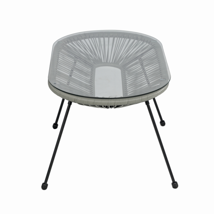 Set mobilier terasa/gradina KLUGMEISTER KJF3643, doua scaune + canapea + masuta, material otel + ratan, culoare gri [7]