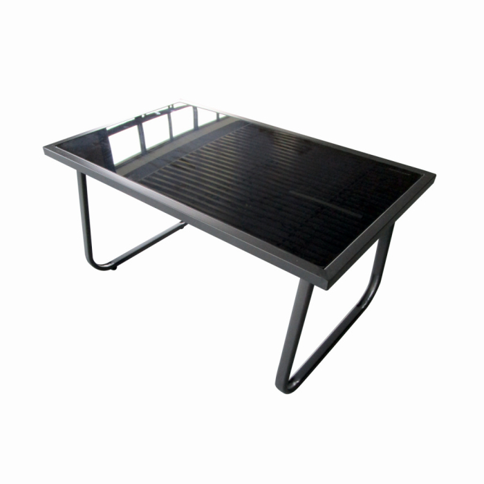 Set mobilier terasa/gradina KLUGMEISTER KJF5226, doua fotolii + canapea + masuta sticla, culoare neagra [4]