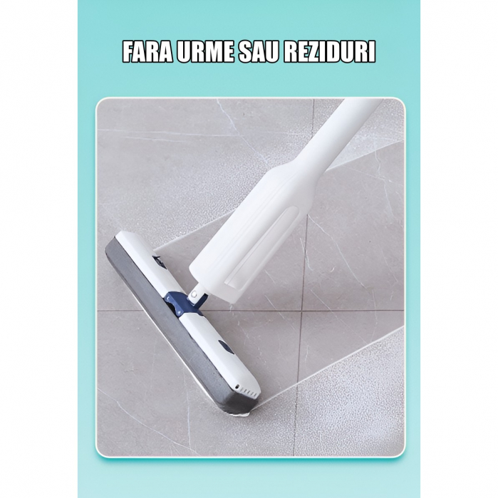 Set Mop Telescopic cu Galeata Pliabila, Flippy, Gri, 32 cm, Maner Reglabil 140 cm, Sistem de Stoarcere Usor si Eficient [2]