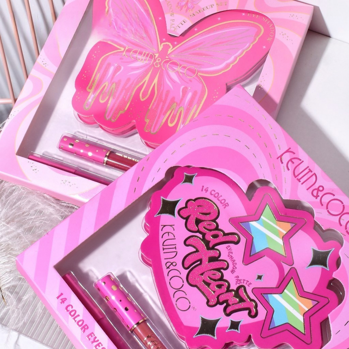 Set Paleta de machiaj cu 14 farduri de pleoape Kevin&amp;Coco, Red Heart Eyeshadow Palette, 21 x 20.5 x 2.2cm [2]