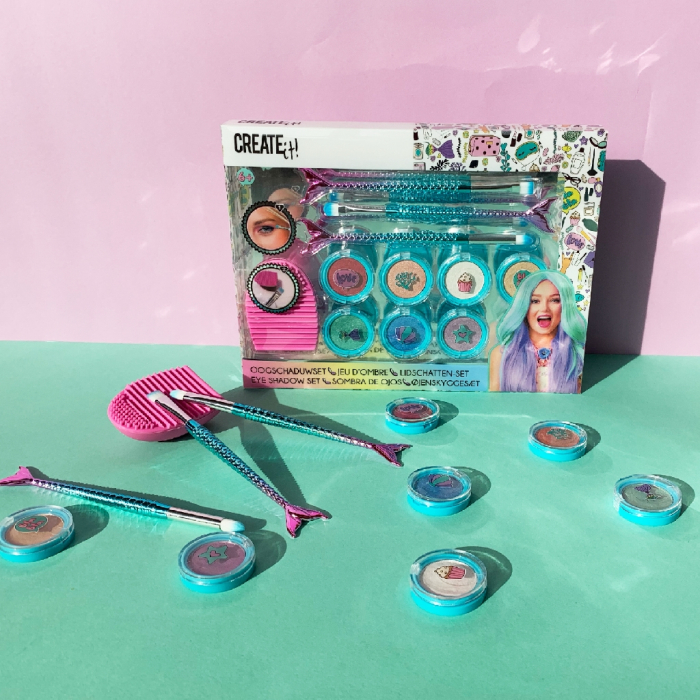 Set pentru fetite 7 farduri de ochi si pensule sirena Create It! [5]