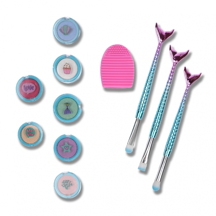 Set pentru fetite 7 farduri de ochi si pensule sirena Create It! [2]
