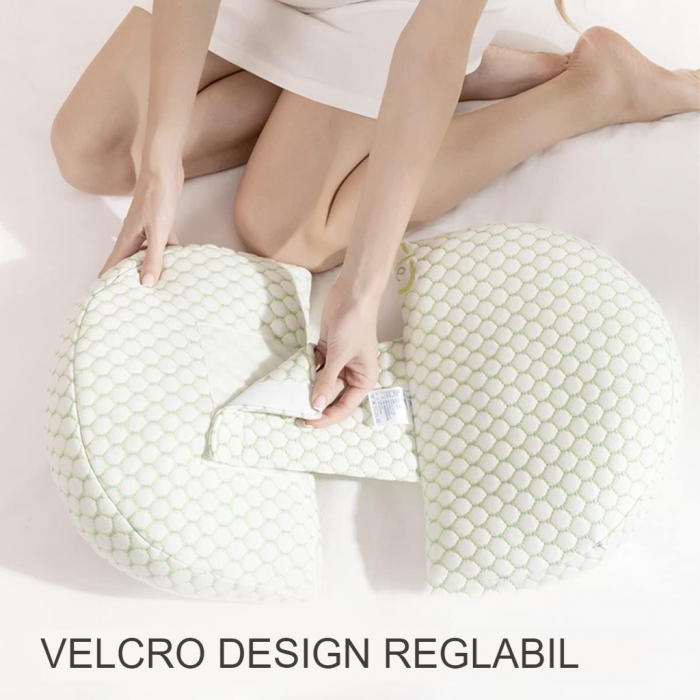 Set Perna pentru Gravide, Flippy, Husa Detasabila, Spuma Moale, Utilizare in Forma H si U, Reglabila, Latime Ajustabila, Proactive, Verde [4]