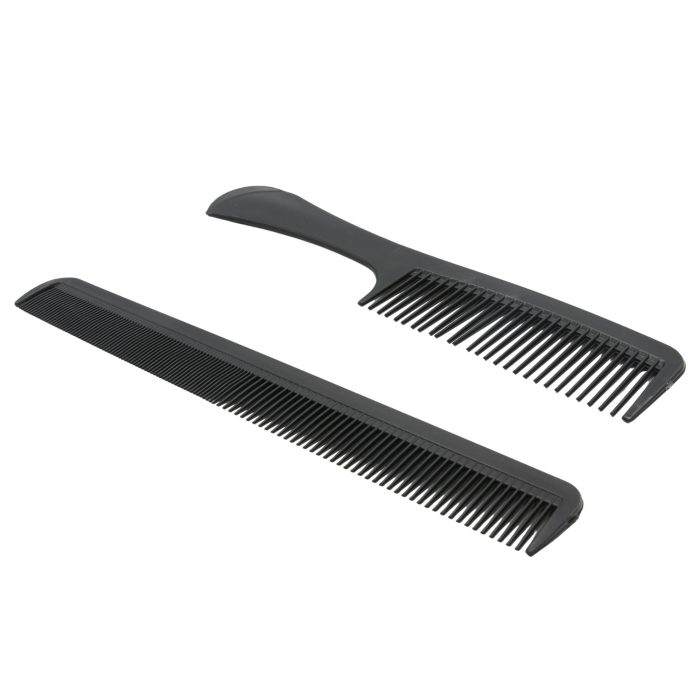 Set piepteni profesionali pentru coafat, Flippy, 10 bucati, PP + Otel inoxidabil, 18,5-22 cm, Rezistenti la caldura, Negru [5]