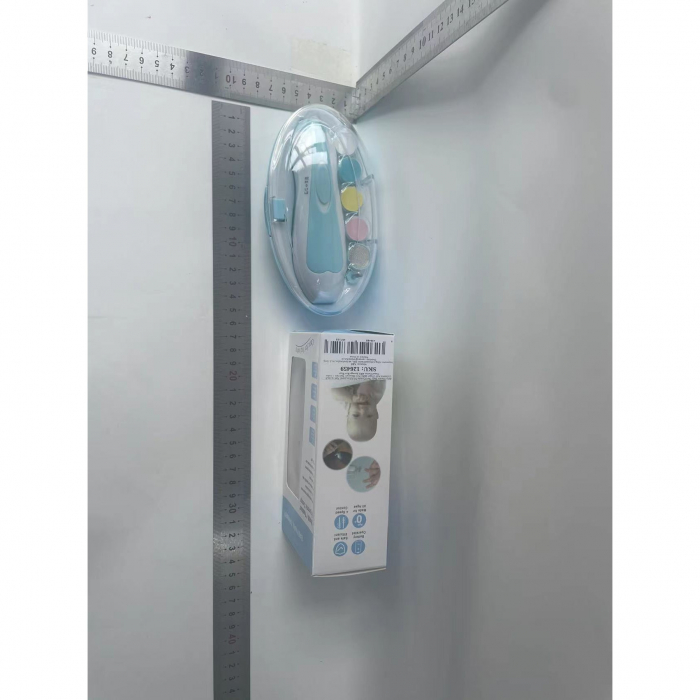 Set Pila Electrica pentru Copii si Bebelusi, Flippy, ABS, 6 Accesorii, cu Lumina LED, Albastru Alb [2]