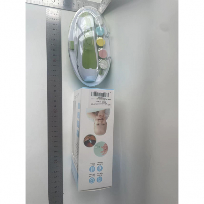 Set Pila Electrica pentru Copii si Bebelusi, Flippy, ABS, 6 Accesorii, cu Lumina LED, Verde Alb [2]