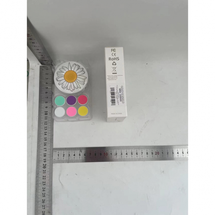 Set Pila Electrica pentru Copii si Bebelusi, Flippy, ABS, Incarcare USB, Model cu Flori, 6 Accesorii, cu Lumina LED, Alb [2]