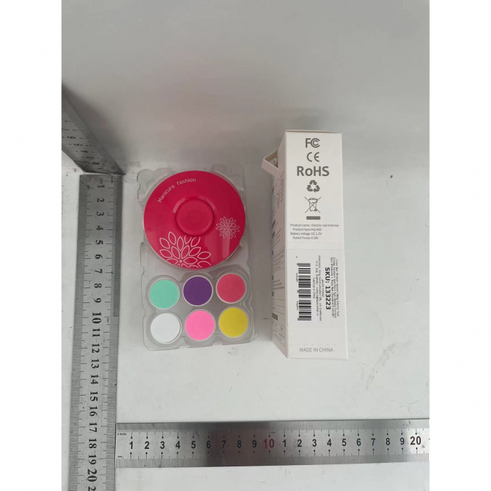 Set Pila Electrica pentru Copii si Bebelusi, Flippy, ABS, Incarcare USB, Model cu Flori, 6 Accesorii, cu Lumina LED, Fucsia [2]
