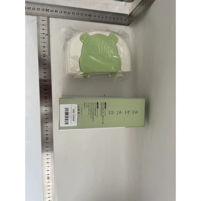 Set 7 Piese de Spalat/Uscat Biberoane, Flippy, Portabil, Peri de Silicon, pentru Tetine, Suzete, Biberoane, Paie, Cutie Inclusa, 16 x 11 x 5 cm, Model Ursulet, Verde [2]