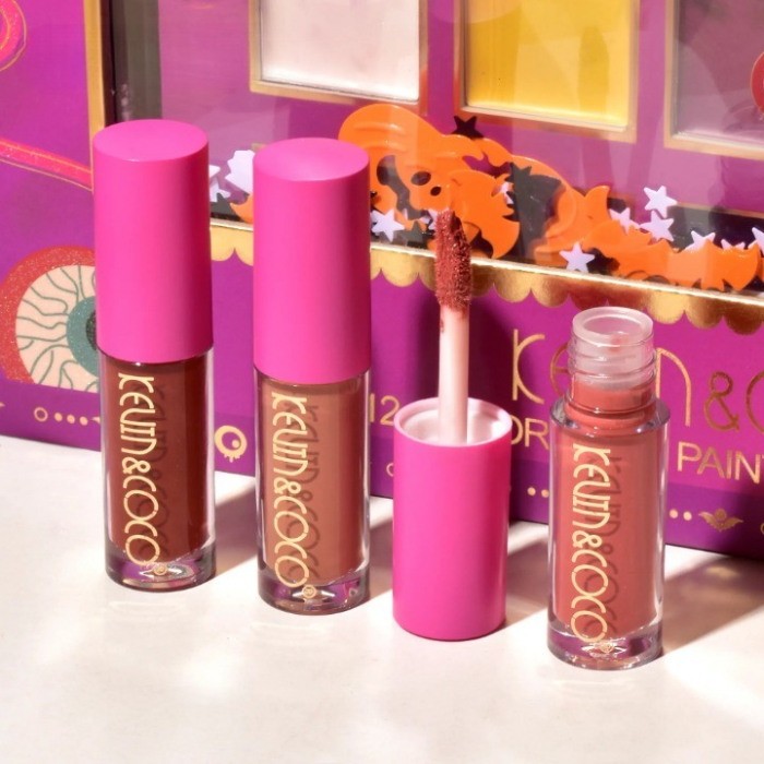 Set Produse de Pictat Fata, KEVIN &amp; COCO, Halloween, 12 culori, 3 Rujuri, 4 Tuburi Vopsea, 25.5 x 20.5 x 2.6 cm, Multicolor [3]