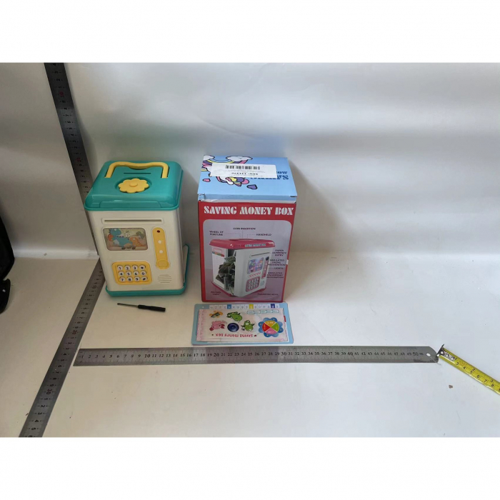 Set Pusculita pentru Copii, Flippy, Tip ATM, Parola cu Amprenta Albastru 580 g [1]
