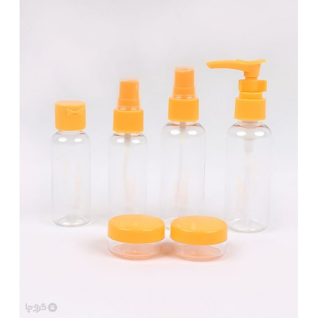 Set Recipiente pentru Cosmetice, Flippy, 5 Piese, cu Gentuta, pentru Calatorii, Reutilizabile, Portocaliu, Material Plastic, 40 ml, 10g [5]