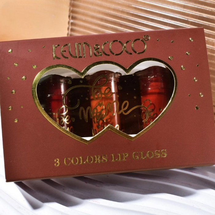 Set Rujuri de Buze Mate, KEVIN &amp;amp; COCO, Be Mine 3 Culori, Lip-Gloss, 11 x 7.3 x 2.7cm, Roz, Varianta A [6]