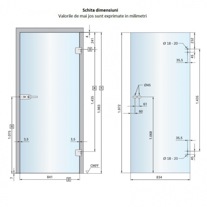 Set usa sticla batanta cu design, sablat cu design, 83.4x197.2x0.8 cm, fara toc [5]