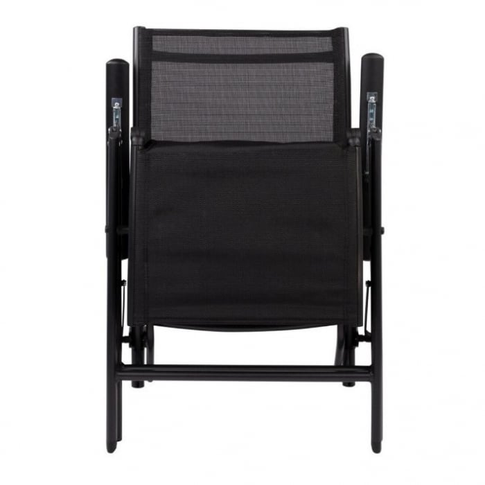 Scaun 2in1 de Gradina, Flippy, Sezlong, Suport Picioare, Pliabil, Cadru Metalic, Impermeabil, 47 x 110 x 46 cm, Negru [2]