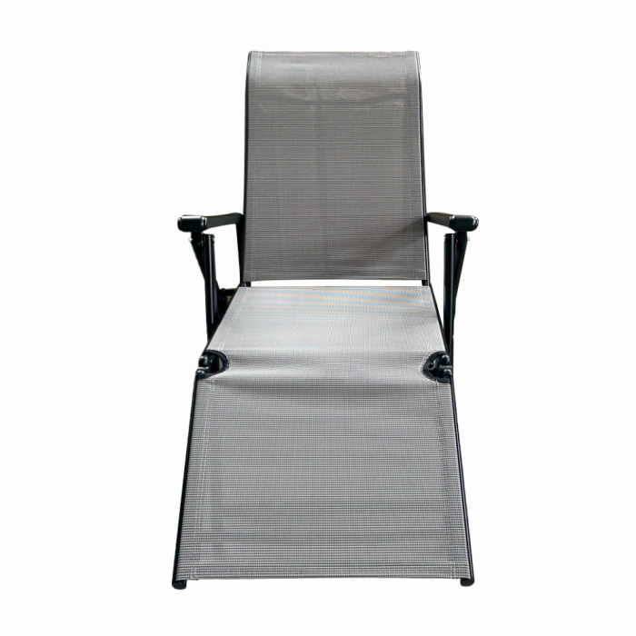 Sezlong pliabil de gradina din otel KLUGMEISTER KJF3792, pliabil, dimensiuni 165x48x115 cm, culoare gri [1]