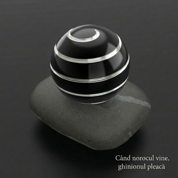 Sfera Fidget Spinner Metalic, Flippy, Corp Aliaj Zinc, Rulment Inox, Jucarie Antistres pentru Focus si Relaxare, Diametru 40 mm, Gadget pentru Birou, Scoala, Cadou pentru Copii si Adulti, Negru [5]