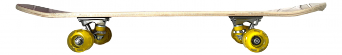 Skateboard 80 cm din lemn, Suport din Aliaj Aluminiu, Greutate maxima 70 kg, Model Lego, Galben/Rosu [4]