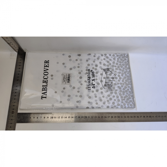 Small polka dot disposable tablecloth + printed silver polka dot [2]