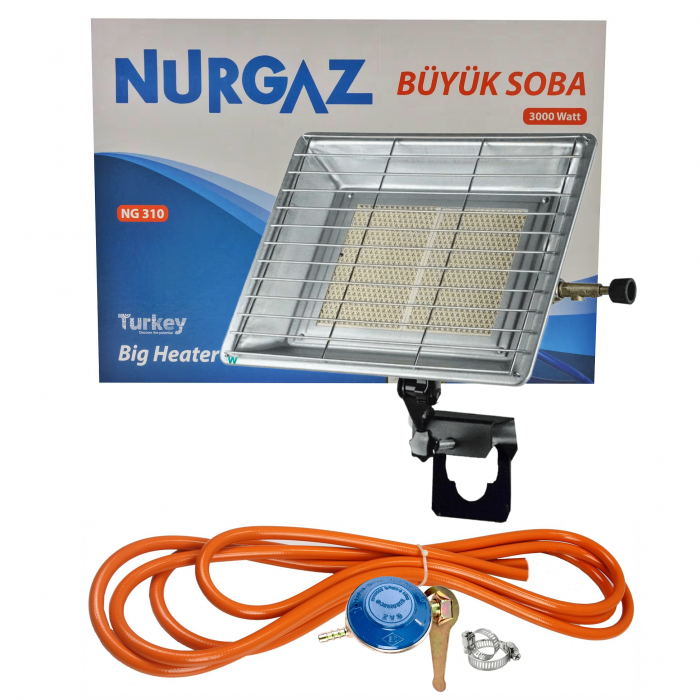Soba cu arzator mare, 3000 W, 220 g/h + Kit reglabil gpl RH-10 + Tub flex 2M+2 Coliere [1]