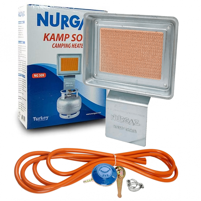 Soba cu arzator mica, 1500 W, 110 g/h + Kit reglabil gpl RH-10 + Tub flex 2M+2 Coliere [1]