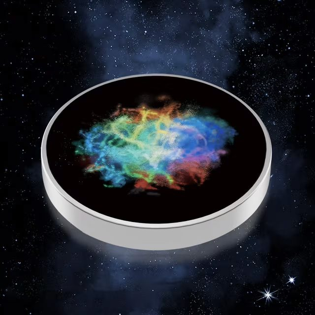 Spinner Giroscopic Metalic, Flippy, Jucarie Rotativa Anti-stres, Otel Inoxidabil, 3.8 x 0.6 cm, Efect Optic Galaxie, Model Coddington's Nebula [2]