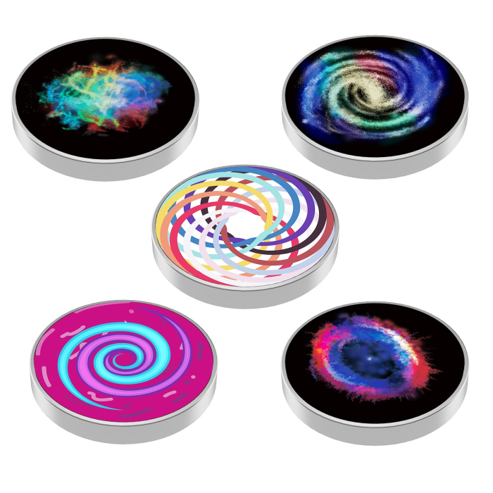 Spinner Giroscopic Metalic, Flippy, Jucarie Rotativa Anti-stres, Otel Inoxidabil, 3.8 x 0.6 cm, Efect Optic Galaxie, Model Galaxy in Eridanus [6]