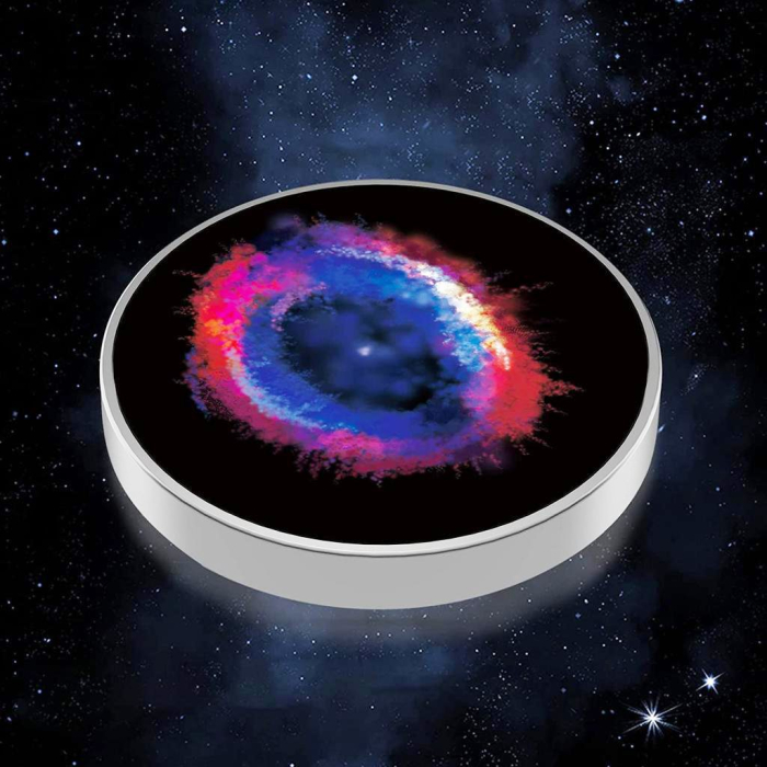 Spinner Giroscopic Metalic, Flippy, Jucarie Rotativa Anti-stres, Otel Inoxidabil, 3.8 x 0.6 cm, Efect Optic Galaxie, Model Galaxy in Eridanus [2]