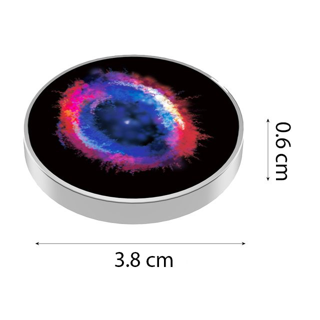 Spinner Giroscopic Metalic, Flippy, Jucarie Rotativa Anti-stres, Otel Inoxidabil, 3.8 x 0.6 cm, Efect Optic Galaxie, Model Galaxy in Eridanus [3]