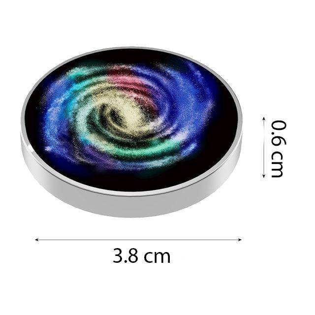 Spinner Giroscopic Metalic, Flippy, Jucarie Rotativa Anti-stres, Otel Inoxidabil, 3.8 x 0.6 cm, Efect Optic Galaxie, Model Milky Way [3]