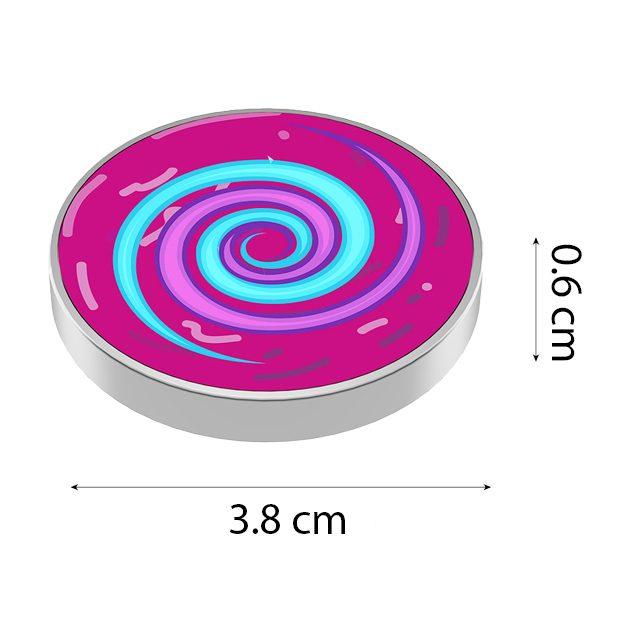 Spinner Giroscopic Metalic, Flippy, Jucarie Rotativa Anti-stres, Otel Inoxidabil, 3.8 x 0.6 cm, Efect Optic Spirala Hipnotica, Model Spirala Roz [3]