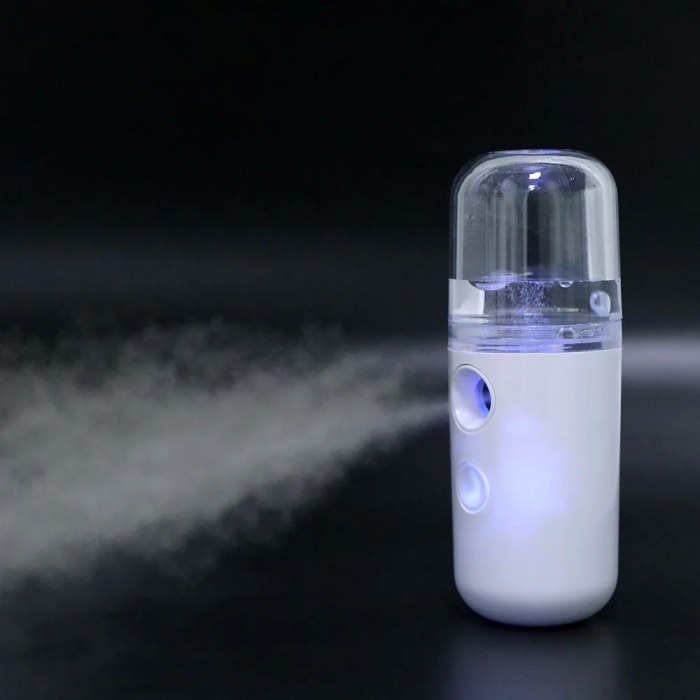 Spray de Hidratare Facială cu Tehnologie Nano, Flippy, Hidratare, Igienizare, Abur Rece, Încărcare USB, Capacitate 30 mL, 10cm, Alb [3]