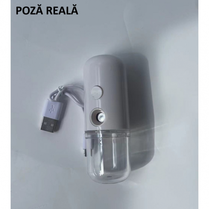 Spray de Hidratare Facială cu Tehnologie Nano, Flippy, Hidratare, Igienizare, Abur Rece, Încărcare USB, Capacitate 30 mL, 10cm, Alb [14]