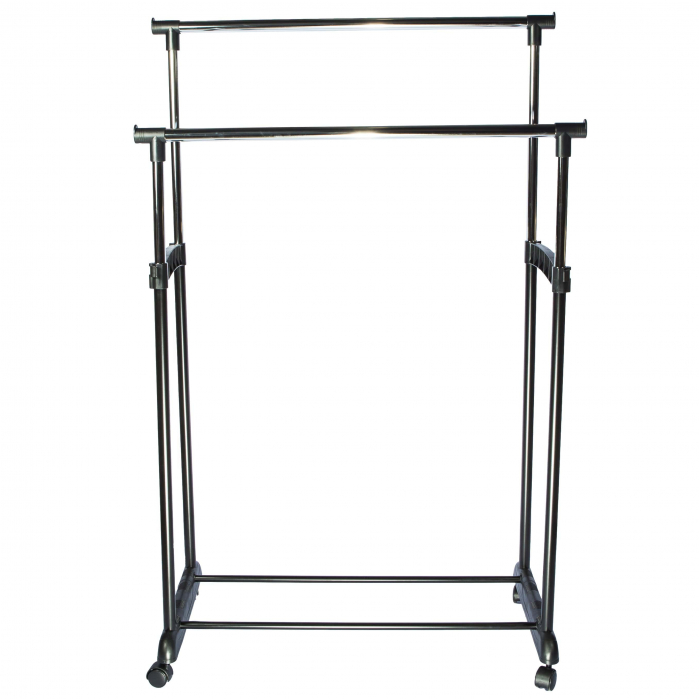Stand haine dublu, negru, 83x43x94-168 cm [4]