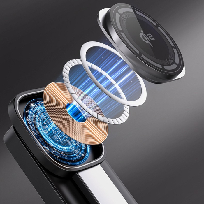 Statie de Incarcare MagSafe 3 in 1, Flippy, Magnetica Wireles Charger, Compatibil cu Apple iPhone, iWatch, AirPods, New Design, Max 23W, 11 x 6.5 x 2.9 cm, Negru [6]