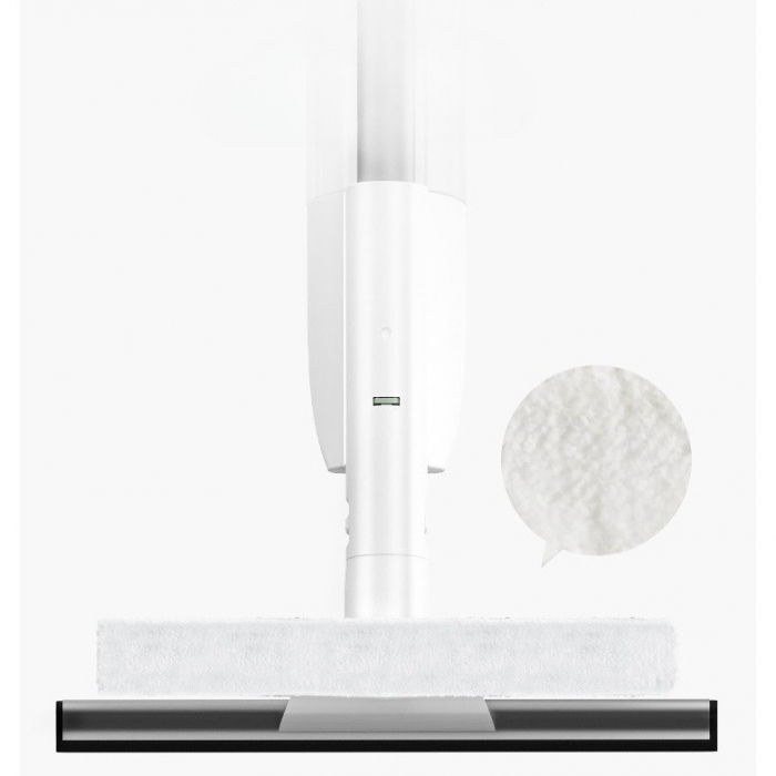 Lichidare Stergator de Geamuri Flippy, cu Doua Fete, Tija Telescopica, cu Recipient de Lichid, Laveta din Microfibra, Racleta Silicon, 120 cm, Alb [7]