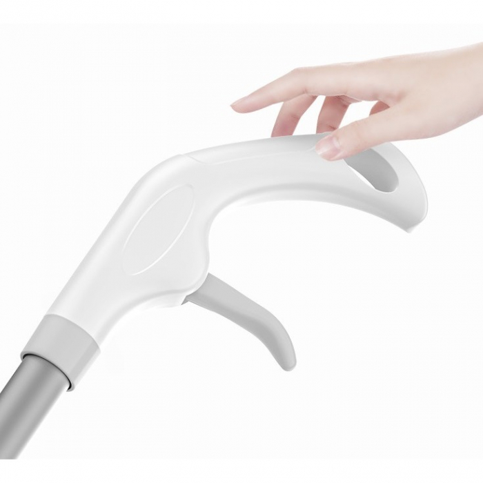 Lichidare Stergator de Geamuri Flippy, cu Doua Fete, Tija Telescopica, cu Recipient de Lichid, Laveta din Microfibra, Racleta Silicon, 120 cm, Alb [2]