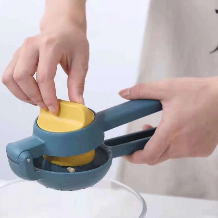 Storcator manual citrice, Flippy, pentru lamai, portocale, cu actiune dubla, usor de utilizat, material ABS rezistent, 8x10x22 cm, albastru [4]