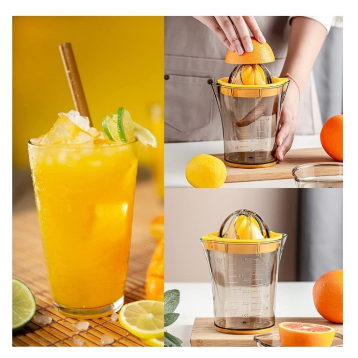 Storcator manual citricie Flippy, cu recipient de 600 ml, 15x8.5x13.5 cm, material ABS, Transparent [1]
