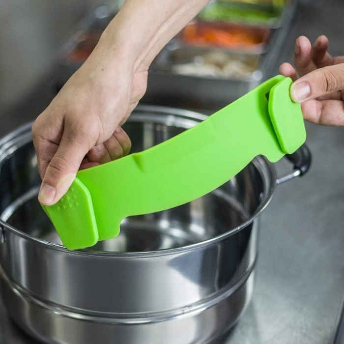 Strecurator Filtru pentru Vase, Flippy, din Silicon Rezistent la Temperaturi Inalte, Universal, Paste, Legume, Fructe, 23x12.5x6.7 cm Verde [4]