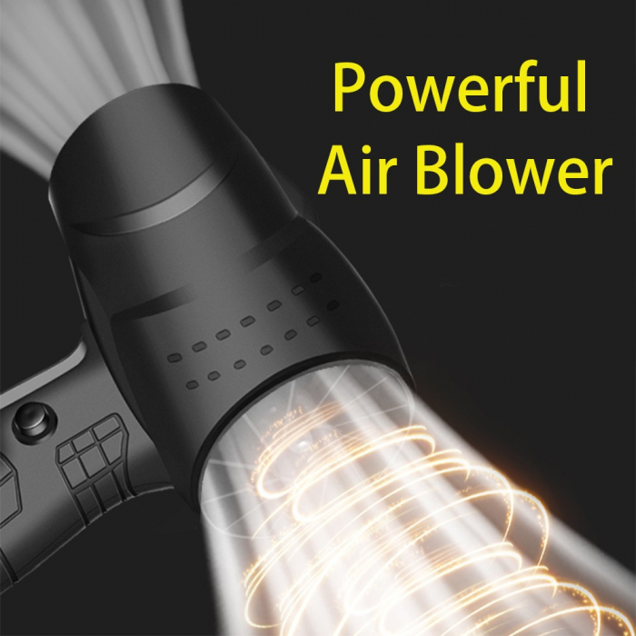 Suflanta de Aer Multifunctionala Portabila, Flippy, Incarcare Auto, pentru Gratar, Masina, Indepartare Frunze si Praf, 1500 mAh, Viteta de Rotatie 25000 RPM, 2 Baterii de Li si Incarcator, Negru [4]