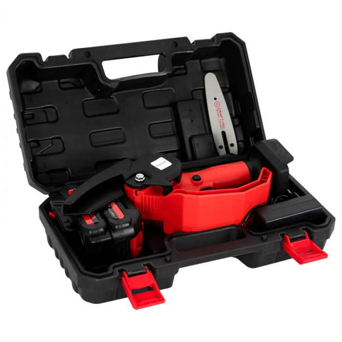 Lichidare *Super oferta* Drujba 2 baterii 48 V , lama&lant 4’’ + lama&lant 6" ,trusa transport, CRAFT-TEC , ROSIE MX566 [2]