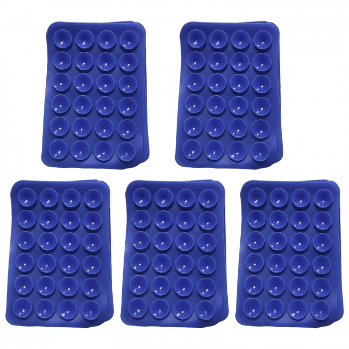 Suport Adeziv Universal, Flippy, pentru Telefon/Tableta, cu 24 Ventuze, potrivit pentru Tik-Tok/Selfie/Vizionare Video, din Silicon, 8 x 5.5 x 1 cm, Albastru [2]
