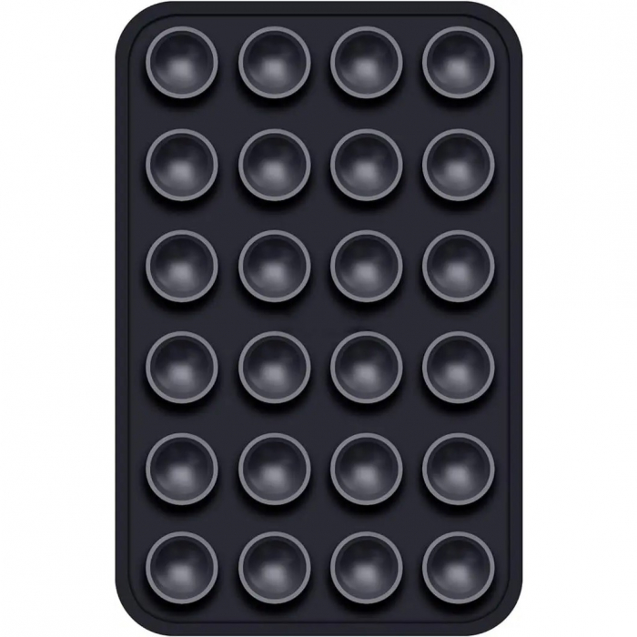 Suport Adeziv Universal, Flippy, pentru Telefon/Tableta, cu 24 Ventuze, potrivit pentru Tik-Tok/Selfie/Vizionare Video, din Silicon, 8 x 5.5 x 1 cm, Negru [2]