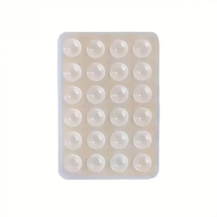 Lichidare Suport Adeziv Universal, Flippy, pentru Telefon/Tableta, cu 24 Ventuze, potrivit pentru Tik-Tok/Selfie/Vizionare Video, din Silicon, 8 x 5.5 x 1 cm, Transparent [2]