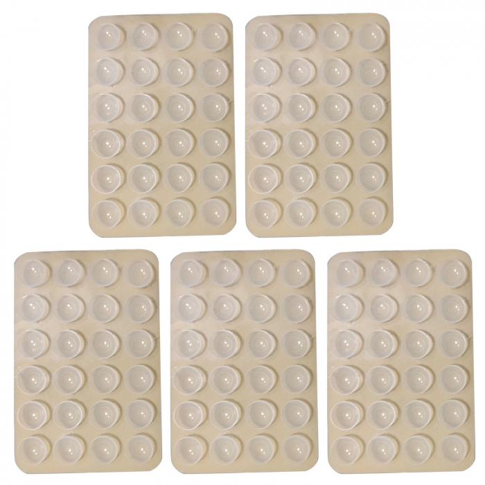 Suport Adeziv Universal, Flippy, pentru Telefon/Tableta, cu 24 Ventuze, potrivit pentru Tik-Tok/Selfie/Vizionare Video, din Silicon, 8 x 5.5 x 1 cm, Transparent [4]